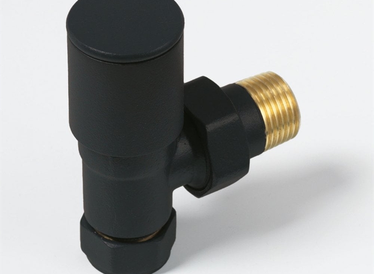 Round Matt Black Radiator Valves (pair)